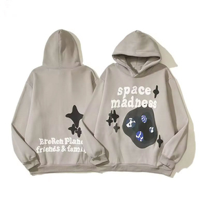 Sweat à capuche pour homme en coton épais de qualité supérieure, respirant, coupe ample, surdimensionné, avec impression personnalisée, idéal pour l'hiver - Product Image 1