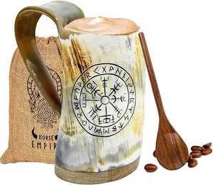 Taza de cuerno vikinga artesanal auténtica y moderna para hombres y mujeres, diseño indio original con opción de envío desde India - Product Image 6