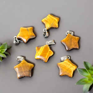 Multi Natural Real Crystal Charms Hot Sale Real Gemstone Carved Mini Flat <b>Star</b> <b>Fashion</b> Jewelry Minimalist Pendant in Bulk - Product Image 5