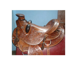 Selle de cheval western DD en cuir marron, grande taille, avec motif floral gravé à la main, ensemble de sellerie, vente chaude, fabricants et fournisseurs - Product Image 2
