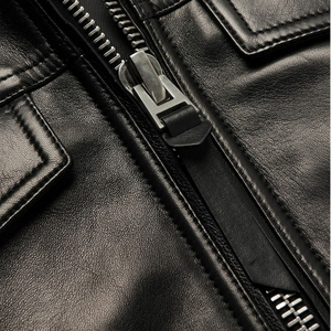 Fabricant OEM – Veste Homme Haut de Gamme à Broderie Personnalisée, Manches en Cuir et Toile, Vestes en Cuir Écologique pour Hommes - Product Image 3