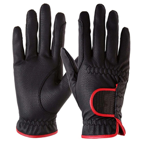 Gants de golf en cuir PU bleu sarcelle et noir avec paume antidérapante, gants de sport unisexes pour l'extérieur, fermeture à boucle et crochets - Product Image 2