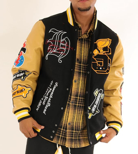 Chaqueta de Mezclilla Personalizada para Hombre, Estilo Moderno, Poliéster/Algodón, Cuello Alto, Invierno, Parche Bordado Dunk 21, Ropa Urbana, Béisbol, Secado Rápido - Product Image 1
