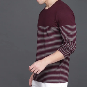 เสื้อยืดแขนยาวผู้ชายทรงเรกูลาร์สไตล์ฮิปฮอปสีพื้นลำลอง คอโอ ผ้าฝ้ายใส่สบาย - Product Image 3
