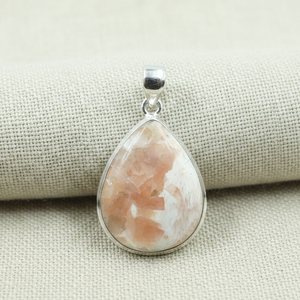 Natural Scolecite Teardrop Pendant <b>Necklace</b> 18K Yellow Gold Rose Gold Plated 925 Silver Crystal Healing <b>Boho</b> Jewelry Gift Women - Product Image 1