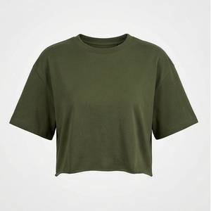 T-shirts courts en coton uni pour femmes, personnalisables, à manches courtes, élégants, pour le sport et la mode - Product Image 1
