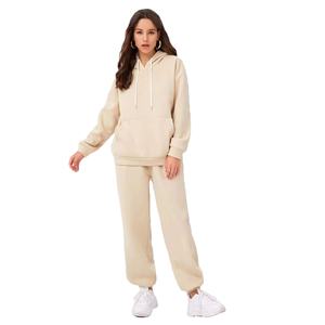 ชุดวอร์มผู้หญิง พรีเมียมคุณภาพสูง ผ้าฝ้ายฟลีซ 100% เสื้อฮู้ดแบบสวม สไตล์ลำลอง ลายเรียบ ระบายอากาศได้ดี เป็นมิตรกับสิ่งแวดล้อม - Product Image 1