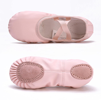 Zapatillas de Ballet Profesionales de Piel Genuina Premium con Suela Partida de Lona Suave, Elásticas y Cómodas para Entrenamiento y Recitales de Danza para Mujer