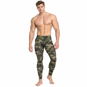 Men Camo Printed Compression Pants Yoga Workout Wear Quick Dry <b>Leggings</b> Men Sportswear <b>Low</b> <b>Waist</b> Tights Camouflage Yoga Pants - Product Image 1