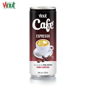 กาแฟลาเต้พร้อมดื่ม ขนาด 250 มล. บรรจุกระป๋องอะลูมิเนียม ผสมนมและครีมแท้ ยี่ห้อ VINUT สำหรับผู้นำเข้าและผู้จัดจำหน่ายขายส่ง - Product Image 5