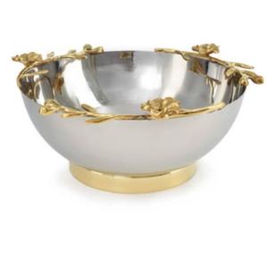 Grand saladier en laiton de grande capacité, design artisanal, forme irrégulière, pour servir des aliments, des salades, des fruits et des en-cas - Product Image 4