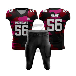 Uniforme de football américain rembourré en polyester et élasthanne respirant, personnalisé et sublimé, pour adultes - Product Image 1