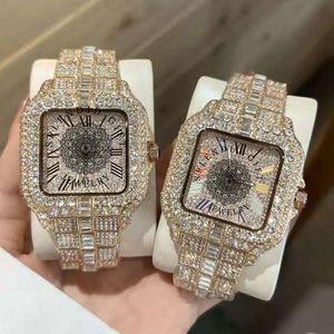Reloj de Cuarzo Cuadrado para Hombre Splendido Jewelry, Oro Rosa, Esfera de Moissanita, Correa con Números Romanos, Pantalla Analógica, Cristal de Zafiro ETA - Product Image 4