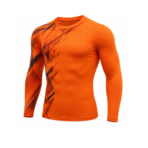 T-shirt de compression imprimé pour homme, idéal pour l'automne, personnalisable, pour la gym, le fitness, le sport, séchage rapide, respirant, extensible, vêtements de sport athlétiques - Product Image 5