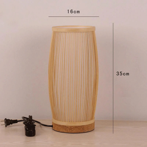 Bamboo Table Lamp featuring handwoven design that creates warm ambient <b>lighting</b> for bedrooms living <b>spaces</b> and decor accents - Product Image 4