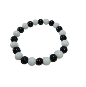Pulsera Redonda de Piedras Mate Blancas y Negras Hechas a Mano para Hombre y Mujer, Estilo Feng Shui, Tamaño 8-10 mm, Joyería de Moda Energética - Product Image 1