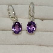 Boucles d'oreilles pendantes en argent sterling 925 avec améthyste, pierre de naissance de février, élégantes, en pierre précieuse violette, cadeau de bijoux - Product Image 2