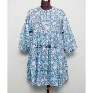 Vestido de Verano para Mujer, Estampado Digital, de Algodón No Tejido, Manga Corta, Estilo Floral, Corte en A, Ecológico, Casual y Elegante para Uso Diario - Product Image 1