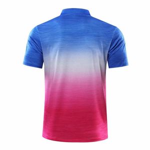 <b>Men's</b> Gradient Color Short Sleeve Polo Shirt Regular Fit Casual Knitted Quick Dry <b>Top</b> with Logo Front - Product Image 5