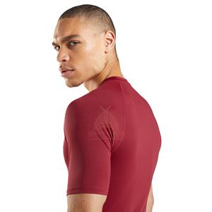 Camiseta deportiva de secado rápido para hombre 220gsm compresión Spandex poliéster transpirable ropa de gimnasio Atlético camiseta de nailon poliéster - Product Image 6