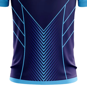 เสื้อโปโลคริกเก็ตสีน้ำเงินกรมท่าสำหรับผู้ชาย แขนสั้น แบบซับลิเมชั่น เหมาะสำหรับการแข่งขันกีฬา ฝึกซ้อม และออกกำลังกาย - Product Image 6