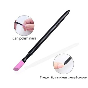 3 Limas de Uñas Desechables de Doble Cara, Grano 100, con Cabezales de Esponja Rosa, 9 cm, Mini Limas de Acero Inoxidable para Manicura (Color - Product Image 3