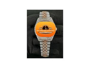 นาฬิกาข้อมือผู้ชาย NM JEWELLRY & WATCHES รุ่นหรูหรา ทรง Tonneau ระบบควอตซ์ สายสแตนเลสประดับเพชร หน้าปัดอนาล็อก กระจกแซฟไฟร์ ขนาด 38 มม. - Product Image 1