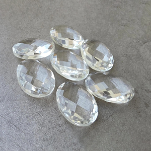 Cuarzo Cristal Natural, Corte Briolette, Forma Ovalada, Gema Calibrada - Product Image 5