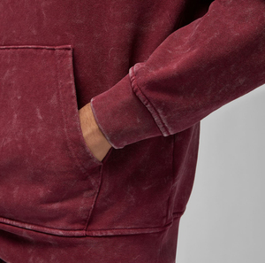 Sweat à capuche personnalisé pour homme en coton délavé marron, couleur unie, en molleton bouclette, tricot d'automne, à manches régulières - Product Image 5