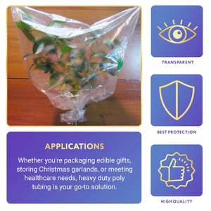 2 Mil Clear Polyethylene <b>Tubing</b> Roll 12 Inches X 2200 Feet Waterproof <b>Flexible</b> <b>Plastic</b> Bag for Storing Parts Food Long Cylinder - Product Image 4