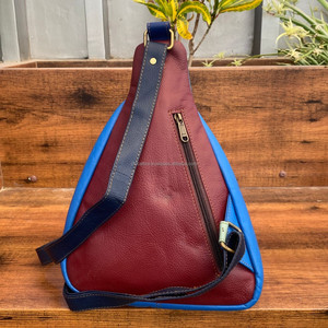 Bolso bandolera grande de cuero reciclado al por mayor para mujer, bolso de pecho antirrobo de cuero colorido a la moda para mujer - Product Image 5