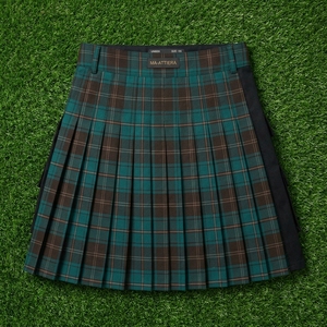 Kilt utilitaire écossais pour femme, motif tartan marron-vert sarcelle, poches cargo, bretelles à boucles réglables, style écossais, vêtements de travail personnalisés et tendance - Product Image 5
