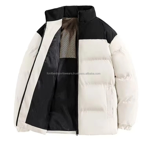 Blouson matelassé homme color block, hiver, décontracté, épais, coupe-vent, rembourrage polyester, fermeture éclair, col montant, coupe droite - Product Image 2
