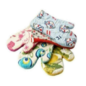 Wholesale Heat Resistant 100% Cotton Kitchen Oven Mitts Breathable Cotton Lining Dishwasher Safe Washable Classic Style Printed - Product Image 5