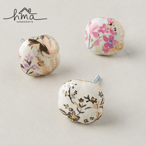 Handcrafted Round Pattern <b>Ceramic</b> Cabinet <b>Knob</b> Decorative Drawer Pull Wardrobe Door Handle Vintage Furniture Hardware Multicolor - Product Image 4