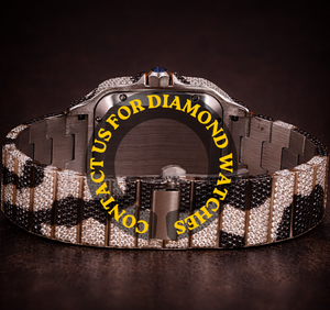Nouvelle montre de luxe en moissanite, bicolore noir et blanc, entièrement pavée, boîtier carré avec caractéristiques classiques - Product Image 4