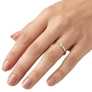 New Arrival <b>Ring</b> 10K 14K 18K Solid Gold IGI Certified DEF Color VS VVS Clarity IGI Certified Round Lab Diamond <b>Thin</b> Nesting <b>Ring</b> - Product Image 4