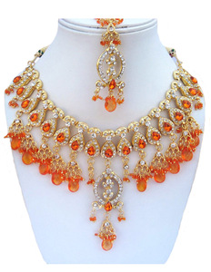Vintage IGold Plated <b>Crystal</b> Rhinestone Flower Shape Alloy Jewelry <b>Set</b> Necklace Earrings Wedding Engagement - Product Image 1