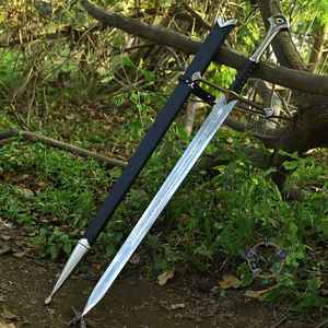 Épée viking en acier à haute teneur en carbone forgée à la main avec fourreau en bois sculpté, style guerrier nordique médiéval, lame de haute qualité, fourreau de qualité supérieure - Product Image 6