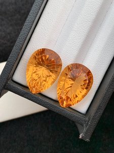 Piedra preciosa de citrino natural, corte de pera, cristal naranja amarillo, origen Brasil, piedra suelta para hacer joyas, anillo, colgante - Product Image 2