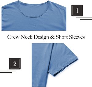 T-shirt à manches courtes pour homme, bleu, col rond, coupe classique, couleur unie, jersey, séchage rapide, polyester - Product Image 5