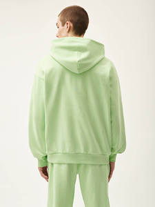 Latest High Quality <b>Green</b> Solid Knitted Jersey 100% Cotton Oversized Pullover <b>Hoodies</b> <b>Men</b> Warm Breathable Quick Dry Customizable - Product Image 2