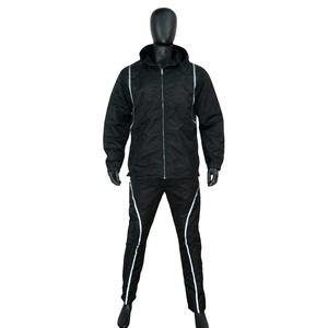 Survêtement coupe-vent en nylon de haute qualité pour hommes, vêtements de sport à capuche avec rayures réfléchissantes, techniques imprimées coupe-vent - Product Image 1