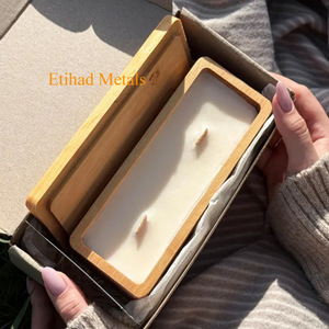 Bougie longue en cire de soja dans un bol en bois de manguier artisanal - Product Image 5