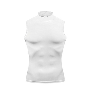 Men's Sleeveless <b>Turtleneck</b> Compression Top Slim Fit Quick Dry Solid <b>Black</b> Sporty Gym Activewear Knitted Polyester - Product Image 4