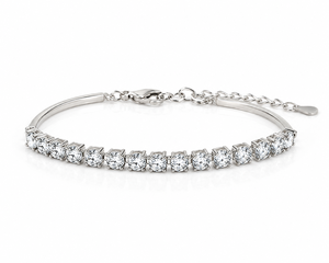 Elegant Moissanite Tennis <b>Bracelet</b> For Women Round Brilliant Cut 925 <b>Sterling</b> <b>Silver</b> Prong Setting Classic Style Wedding Jewelry - Product Image 3