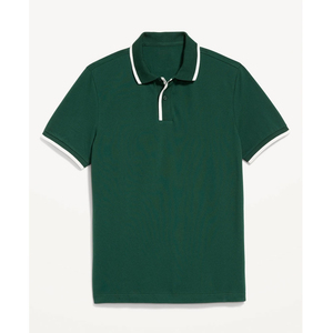 Camiseta de Golf Personalizada al por Mayor para Hombre, 100% Algodón, a Rayas, Corte Ajustado, Bicolor, Manga Corta, Informal y Moderna - Product Image 1