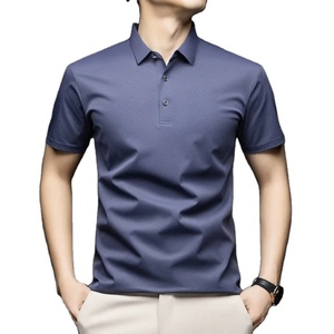 Polo doux anti-rides à manches courtes et à col rabattu pour vêtements pour hommes - Product Image 1