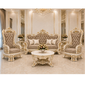 Elegant Heavy Handcrafted Square Teak <b>Wood</b> Sectional <b>Sofa</b> Set with Centre Table Luxury Traditional Indian Carved Design - Product Image 1