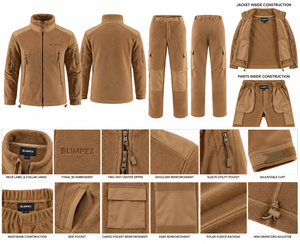 Ensemble veste polaire tactique personnalisée et pantalon cargo marron coyote pour le ski et les sports d'hiver en extérieur – Fabricant OEM sous marque privée - Product Image 4